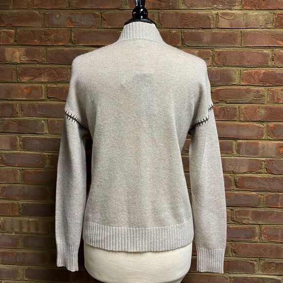 MinnieRose Beige Cashmere Mock-neck Pullover Sweater NWT - Picture 8 of 8